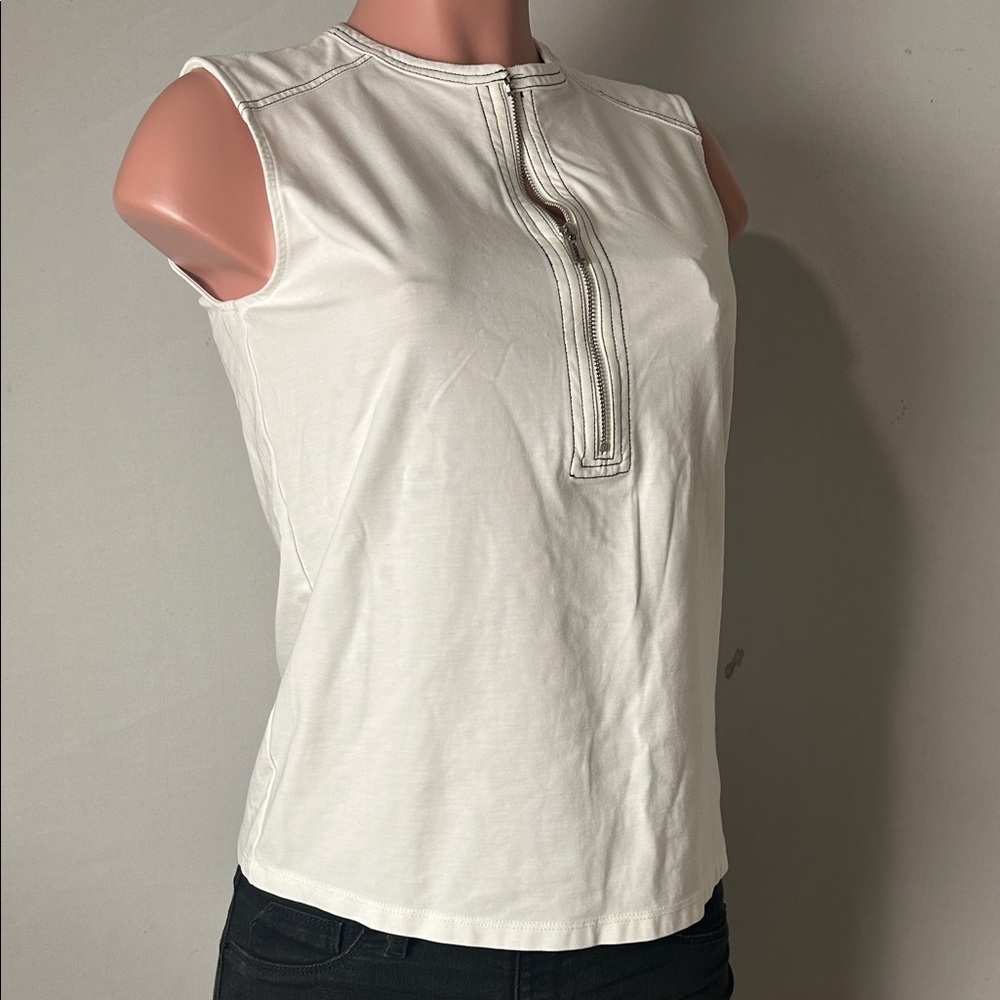 Karl Lagerfeld Paris Women’s Sleeveless Half ZipFront Stretch Size SP
